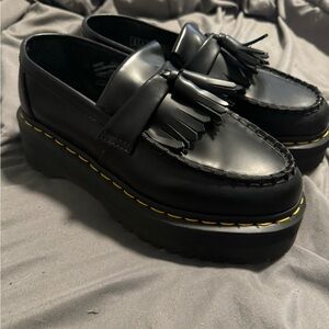ADRIAN LEATHER PLATFORM TASSEL Loafers Black